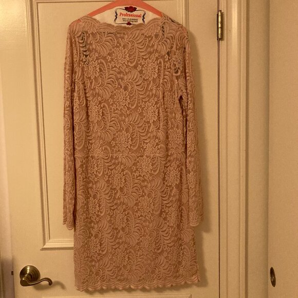 Bebe blush lace long sleeve dress XL - Picture 4 of 16